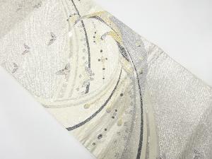 アンティーク　孔雀に蝶模様織り出し袋帯（材料）